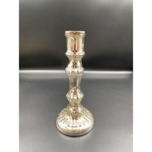 Vintage Roost San Francisco Mercury Glass Pillar Candle Holder 7 3/4 Tall